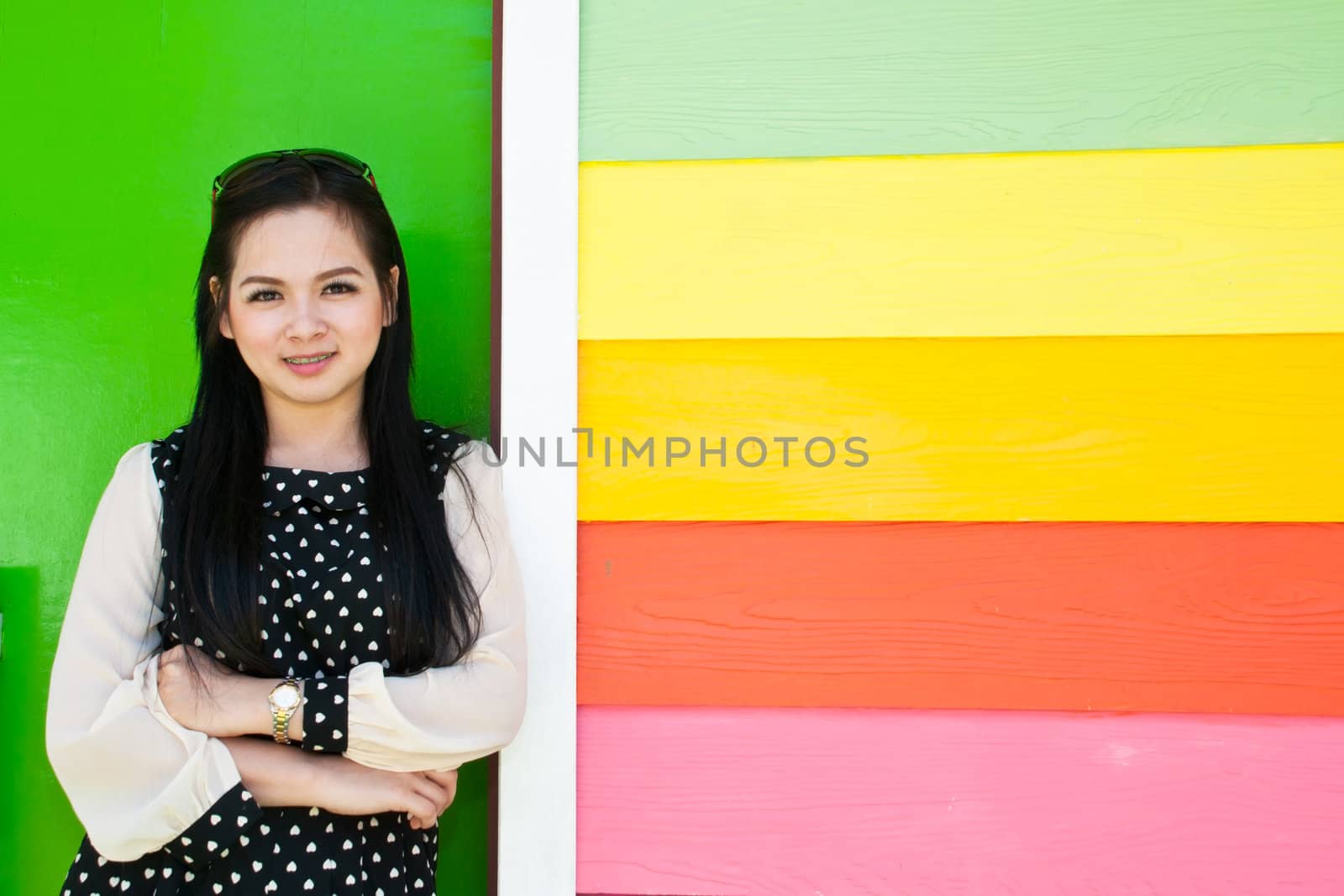 An image of a beautiful girl in the park of Thailand