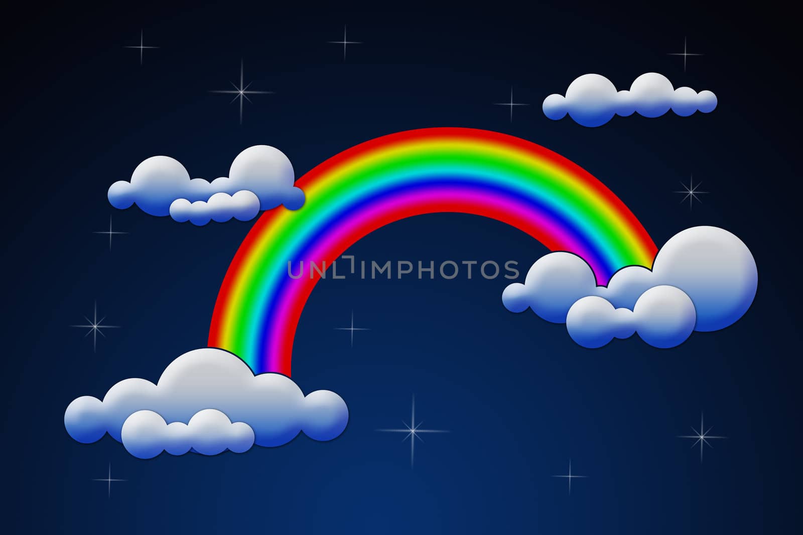 rainbow with clouds 