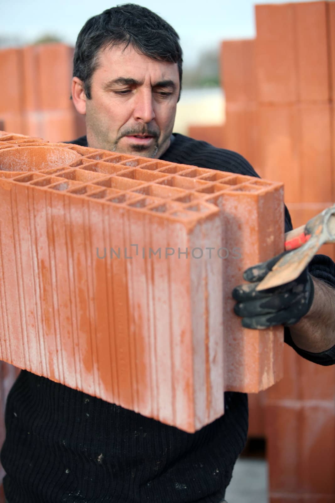Bricklayer on site