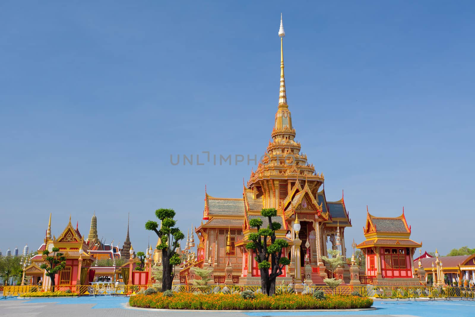 Thai royal funeral and Temple in bangkok thailand