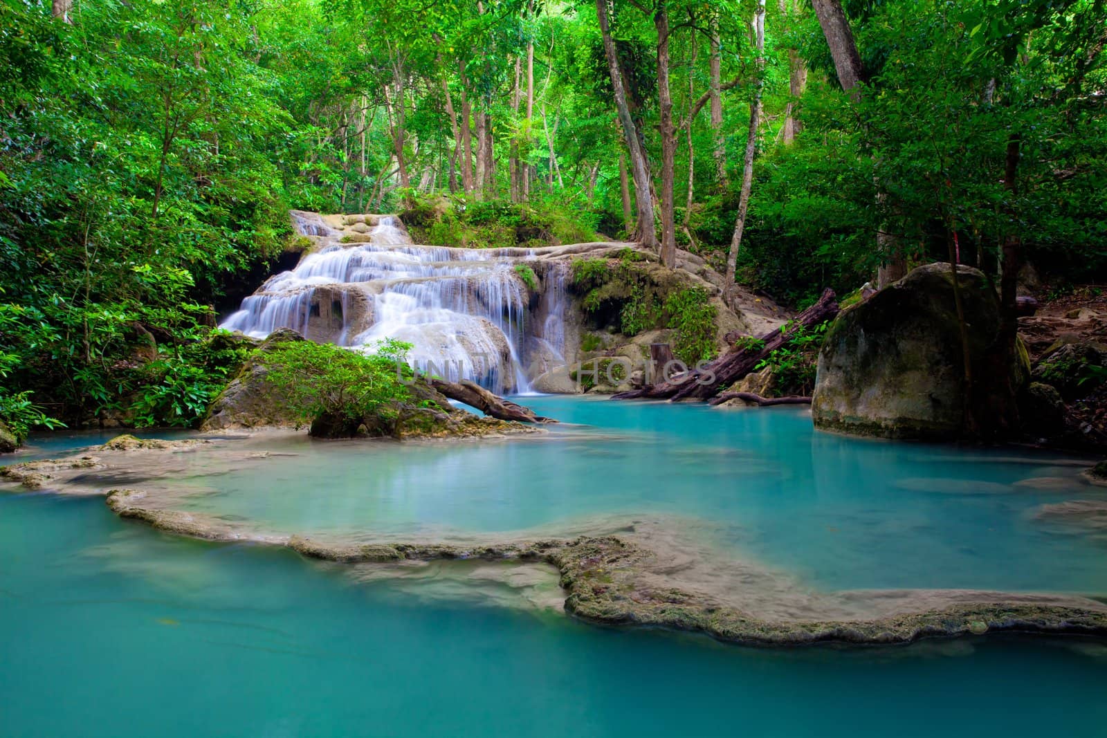 Eravan Waterfall  in Kanchanaburi, Thailand