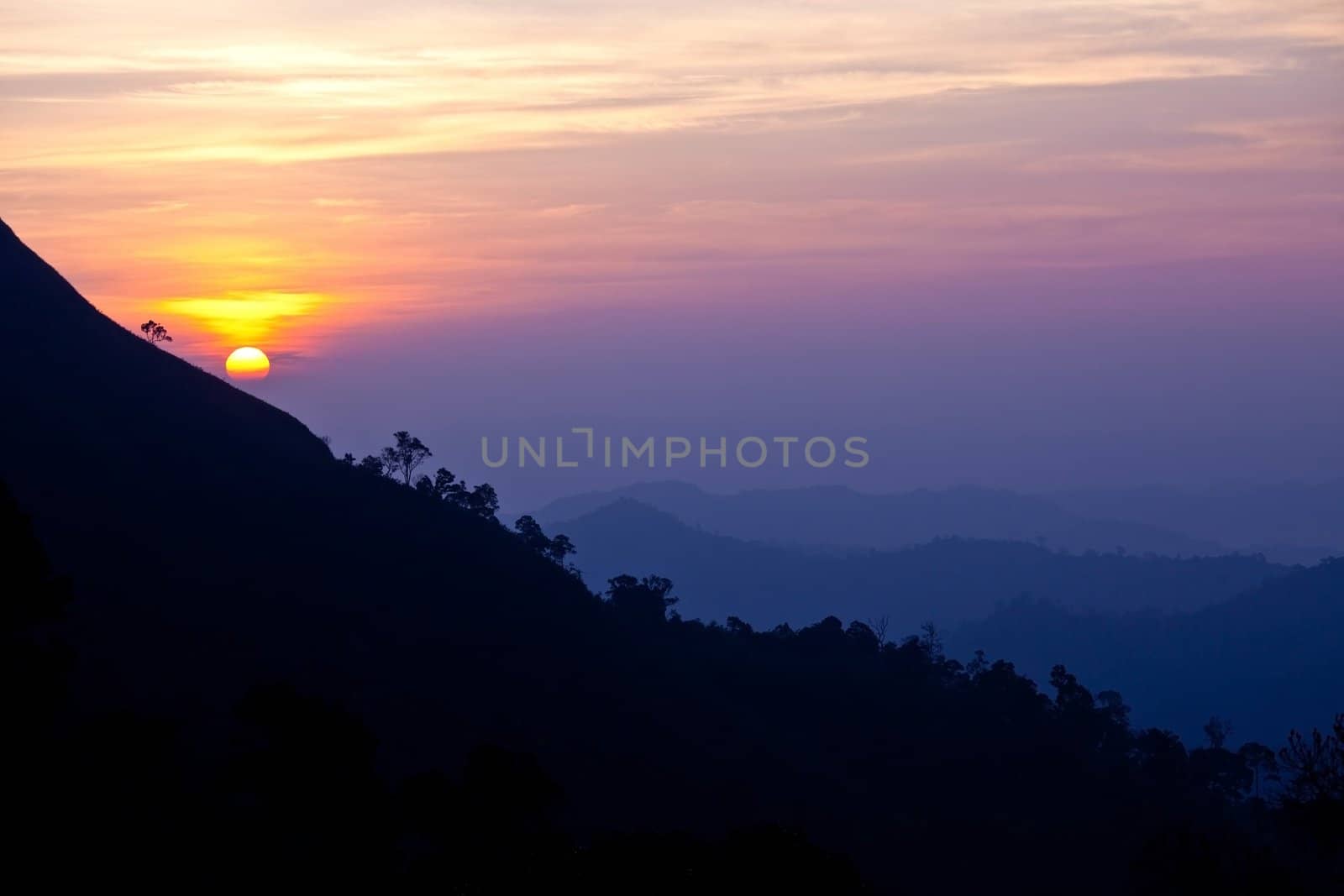 sunset in the mountains