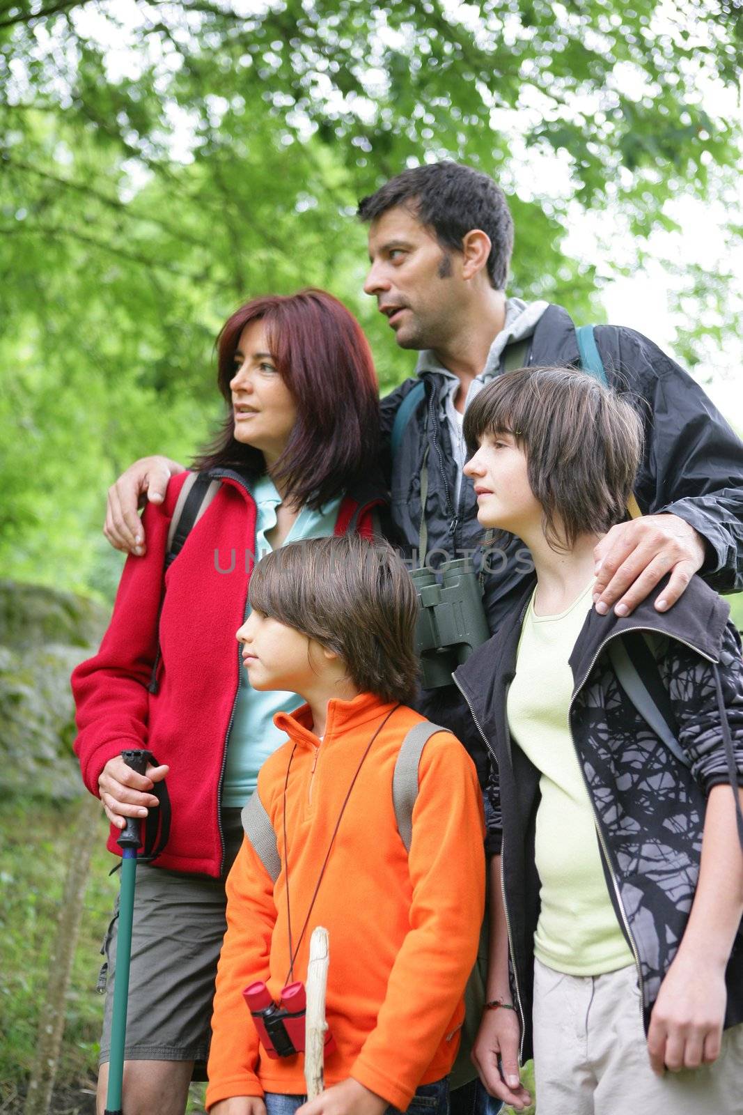 Family on hiking holiday