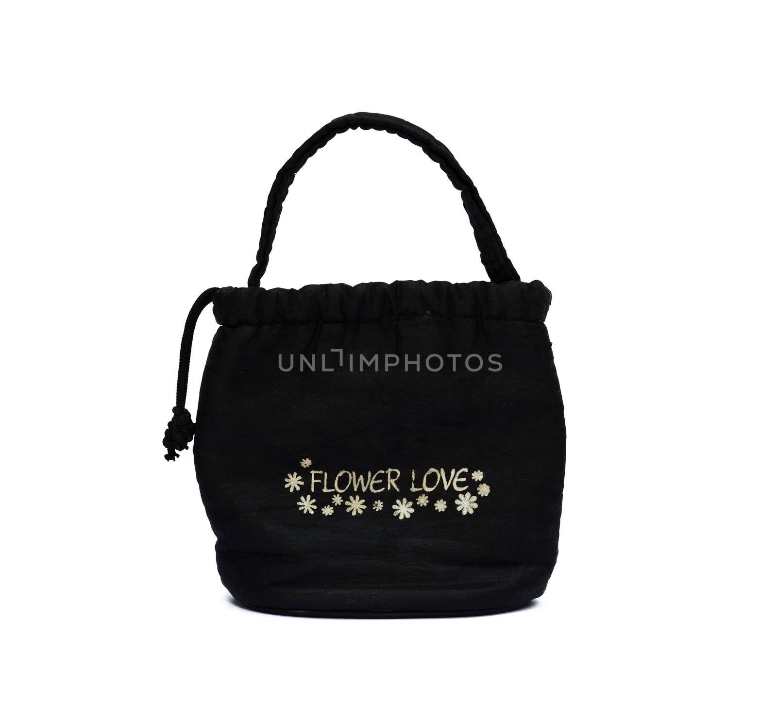 black little bag on the white background