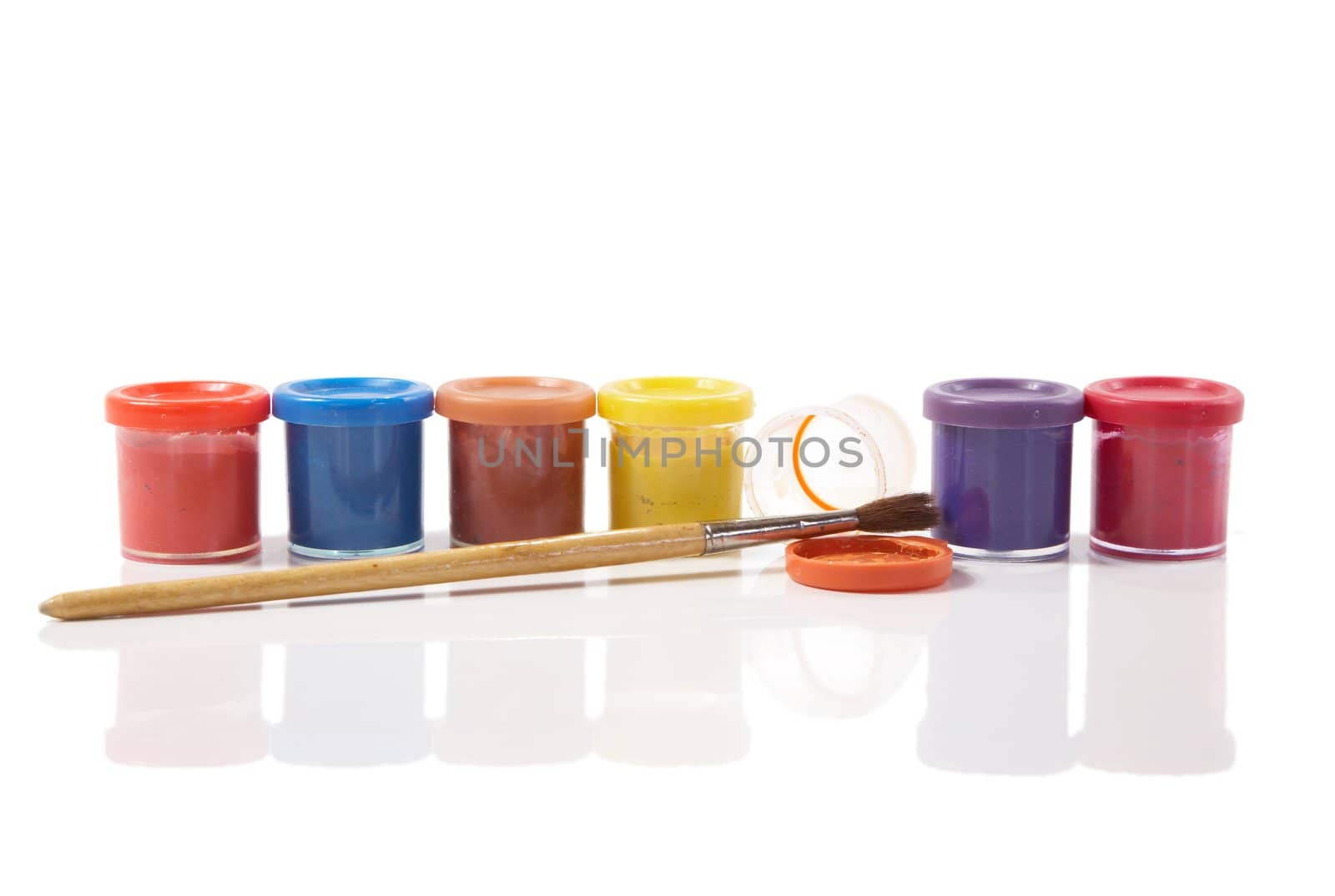 Tubes with a paint isolated on  white background