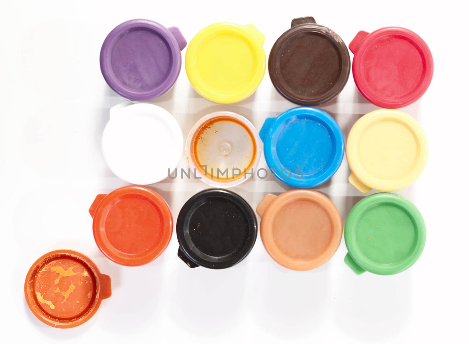Jars with a paint gouache