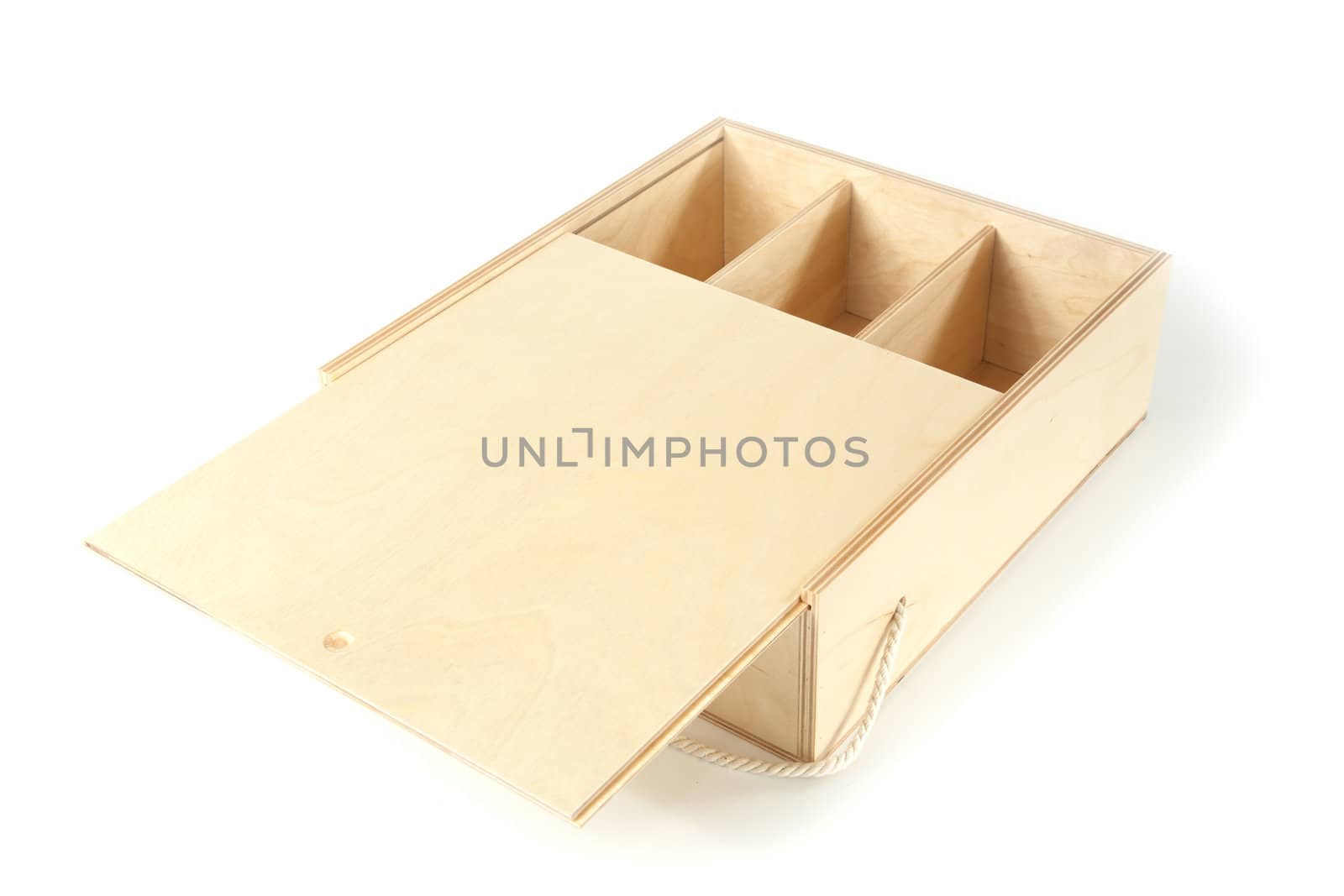 unpainted a box with compartments on white background