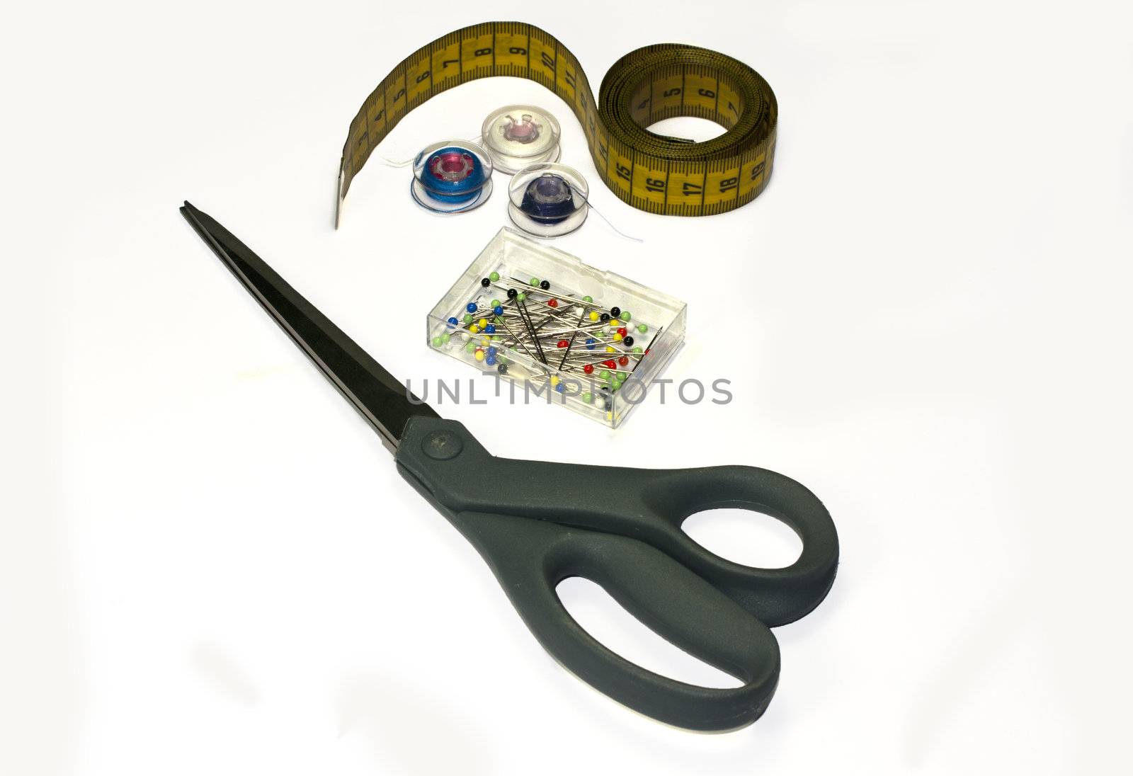 scissors and other sewing tools by compuinfoto