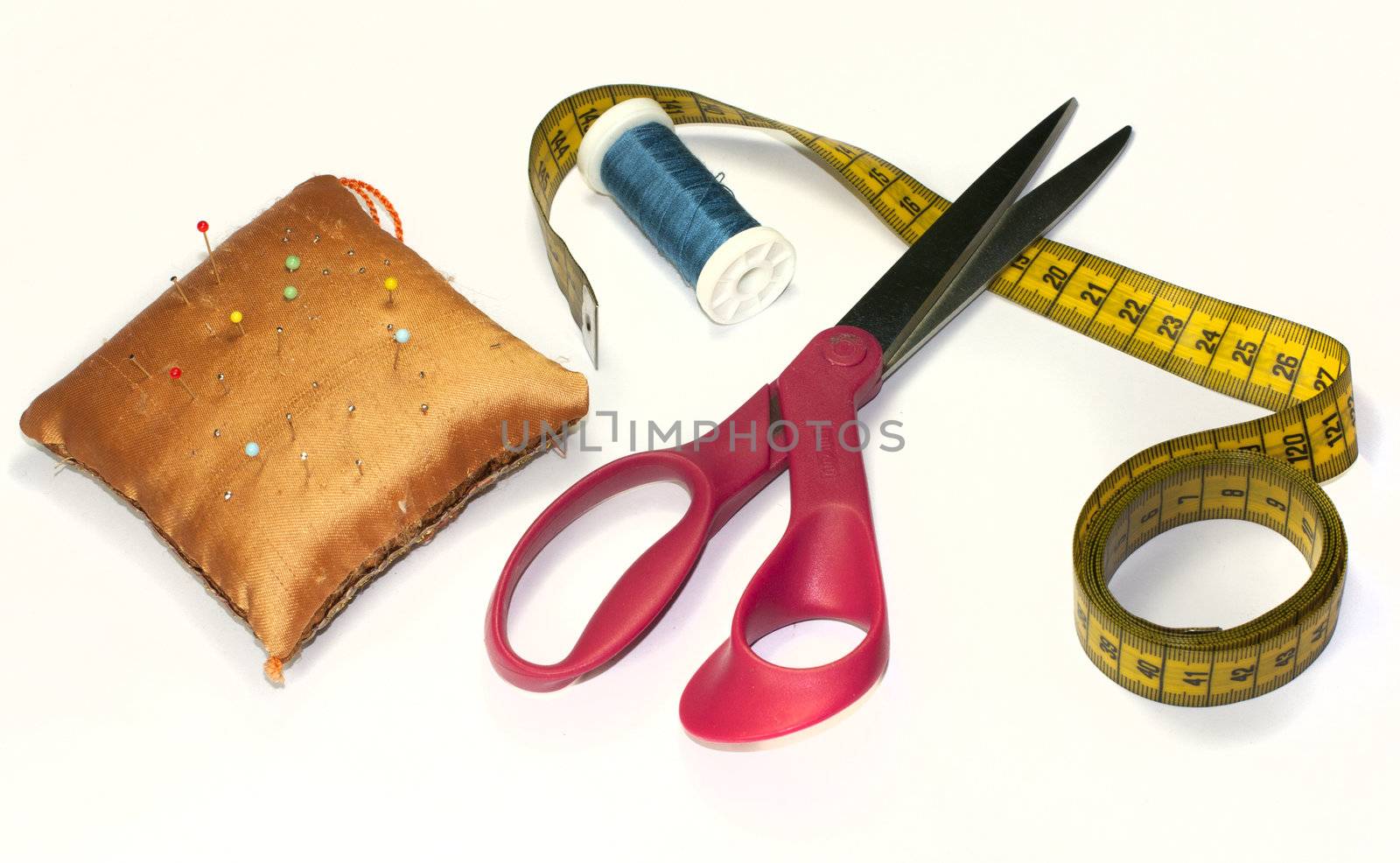 scissors needles and other sewing tools by compuinfoto