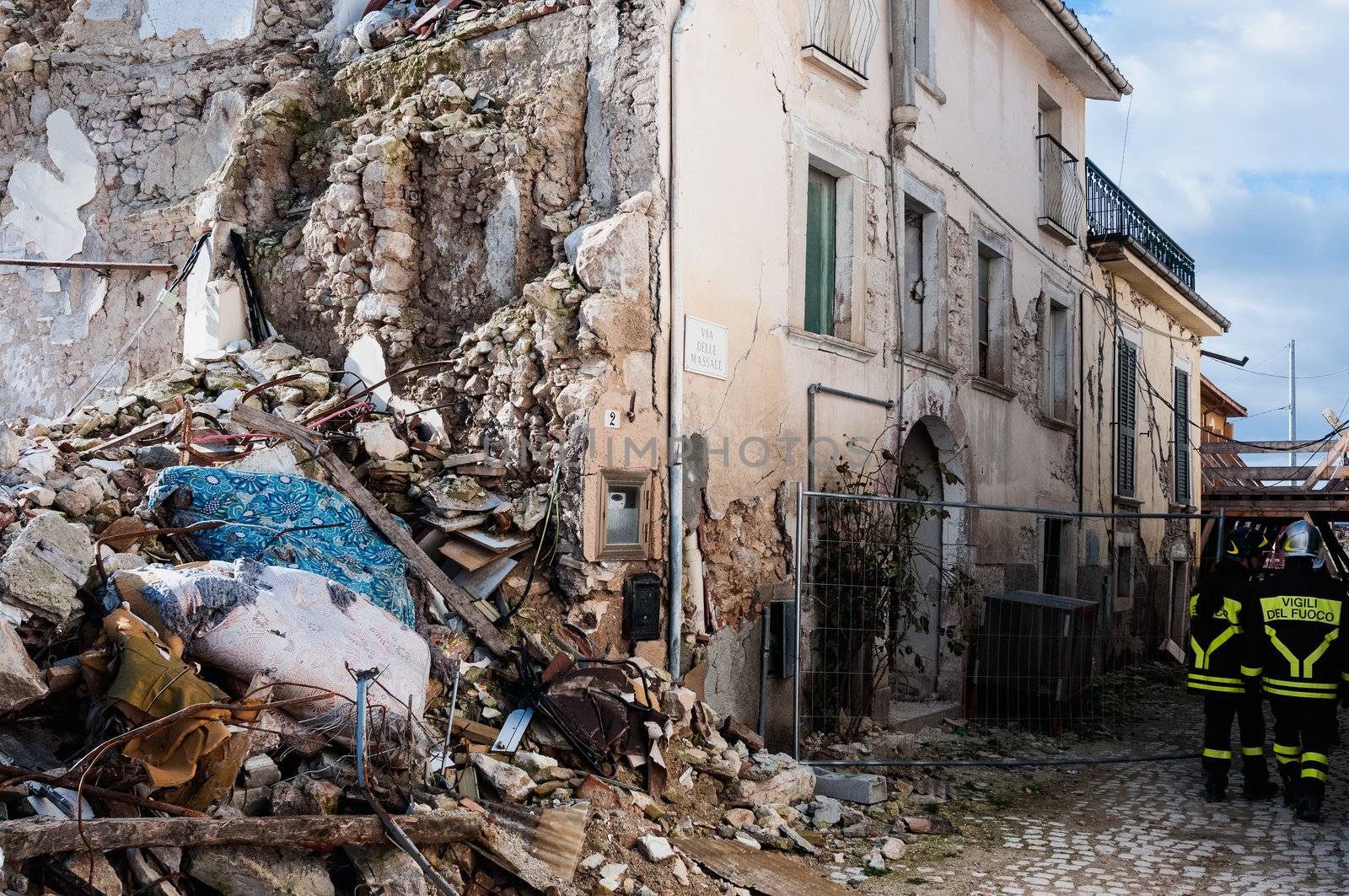 Walking in Onna (L'Aquila, Italy), devastated from the 2009 earthquake.