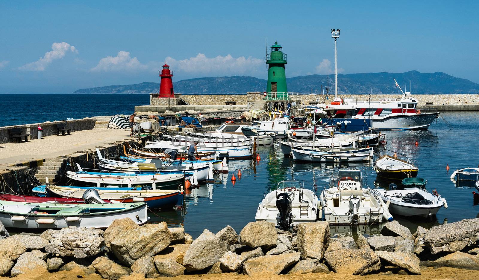 Seaport of Giglio Island, Italy.