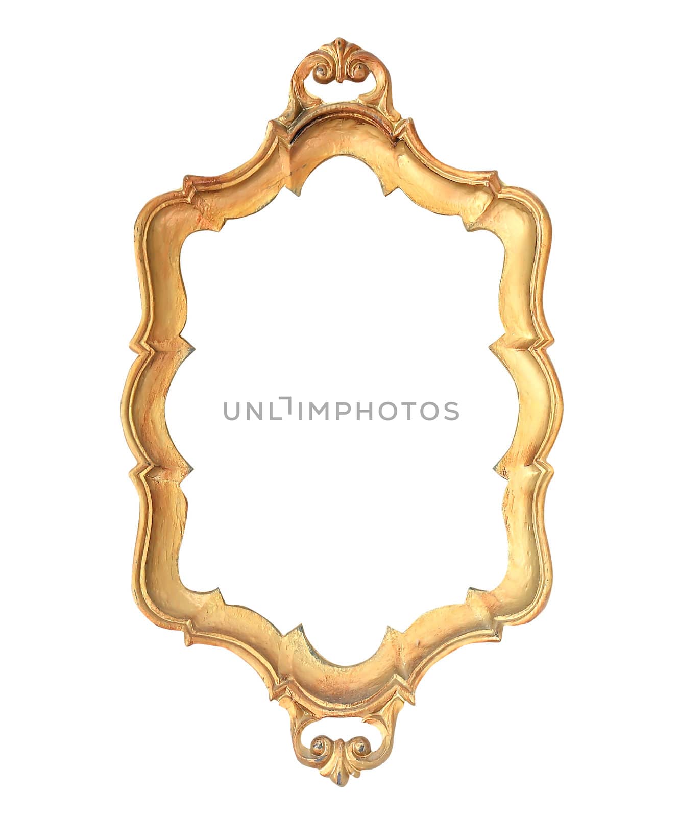 old antique gold frame over white background 
 by rufous