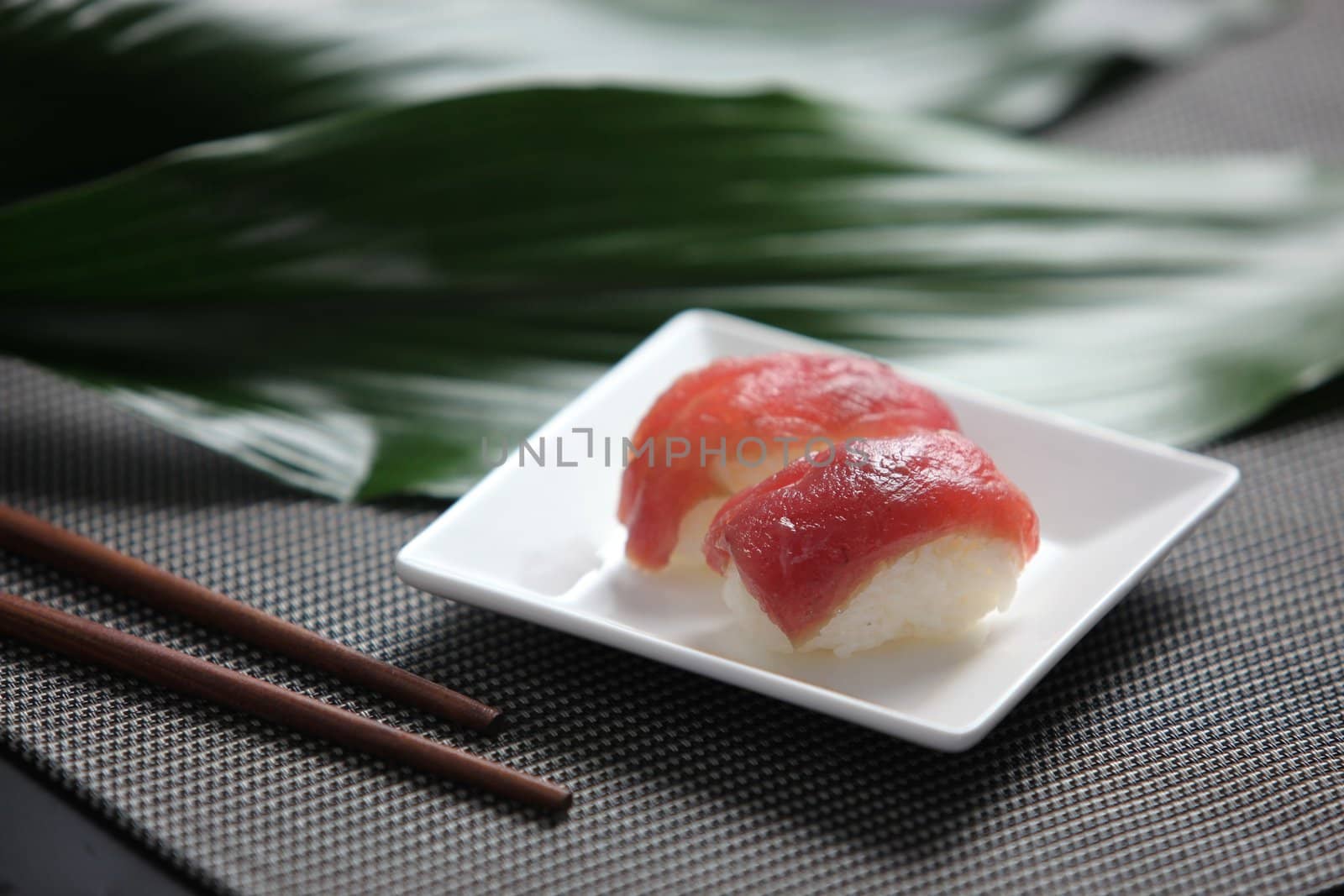 Sushi on a plate by phovoir