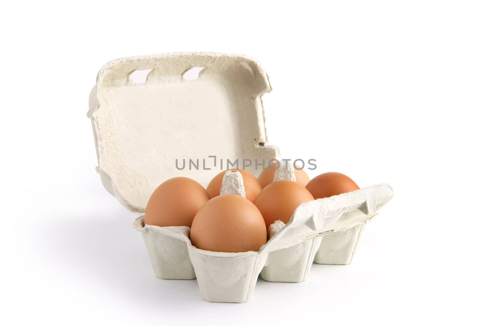 Six eggs in a box