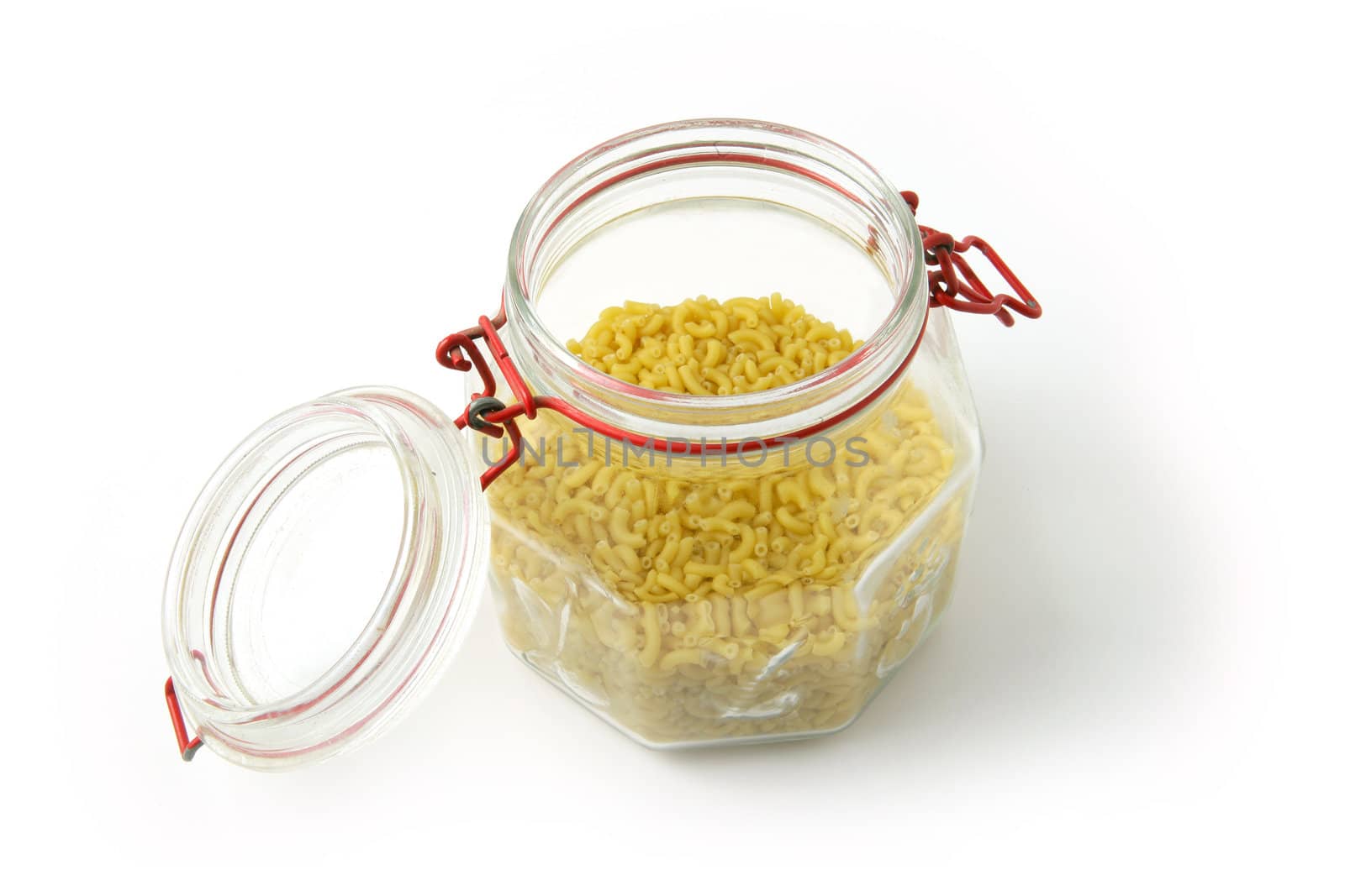 Open jar of pasta by phovoir