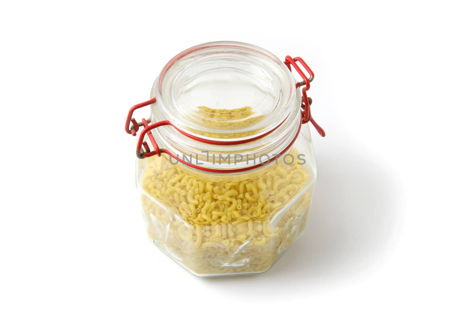 Glass jar of pasta