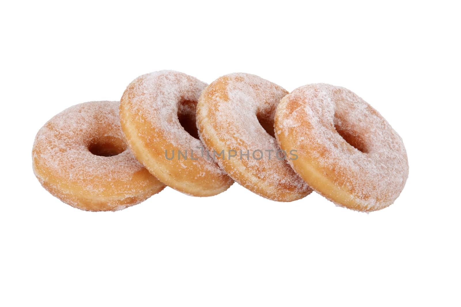 Donuts on white background by phovoir