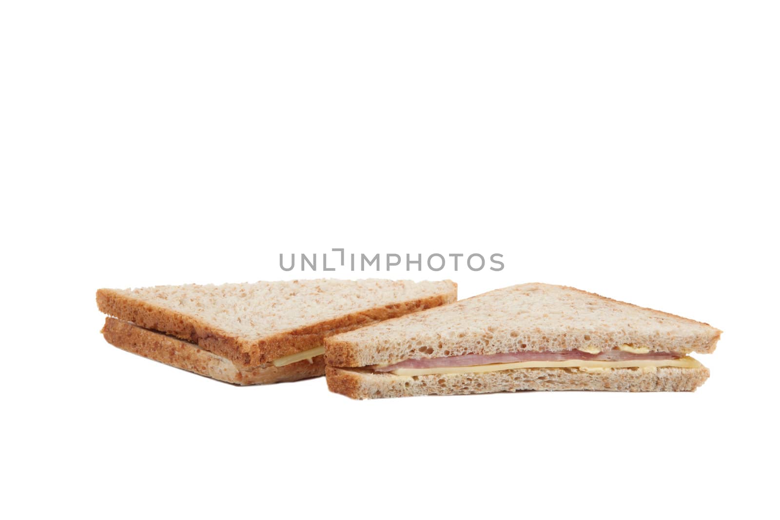 Square ham and cheese sandwich by phovoir