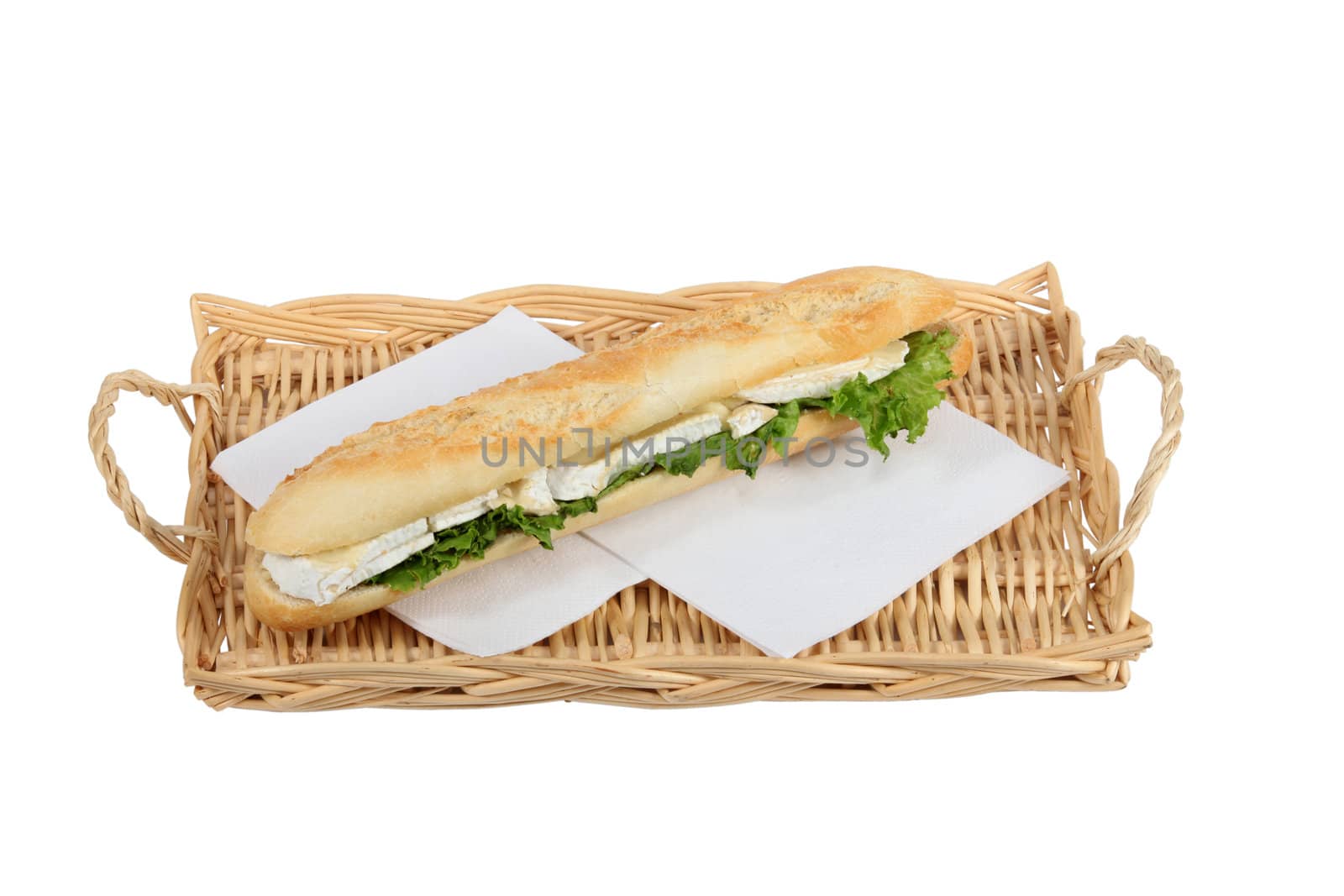 Sandwich on a wicker tray by phovoir