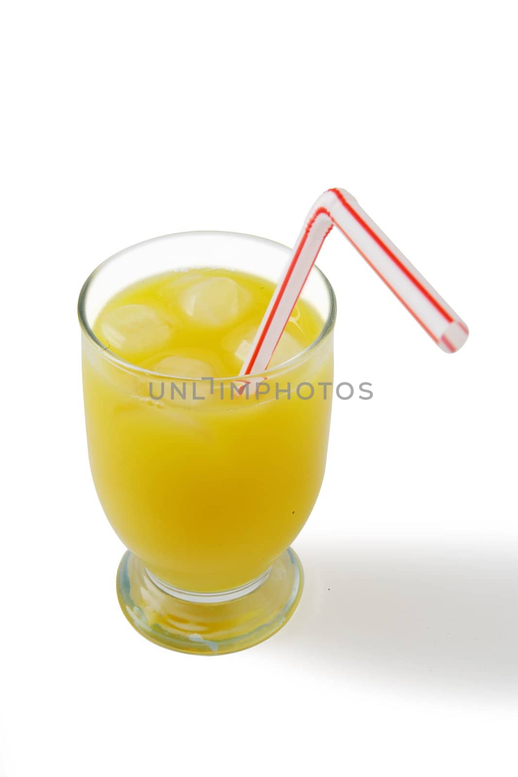 Orange juice with a straw in it by phovoir