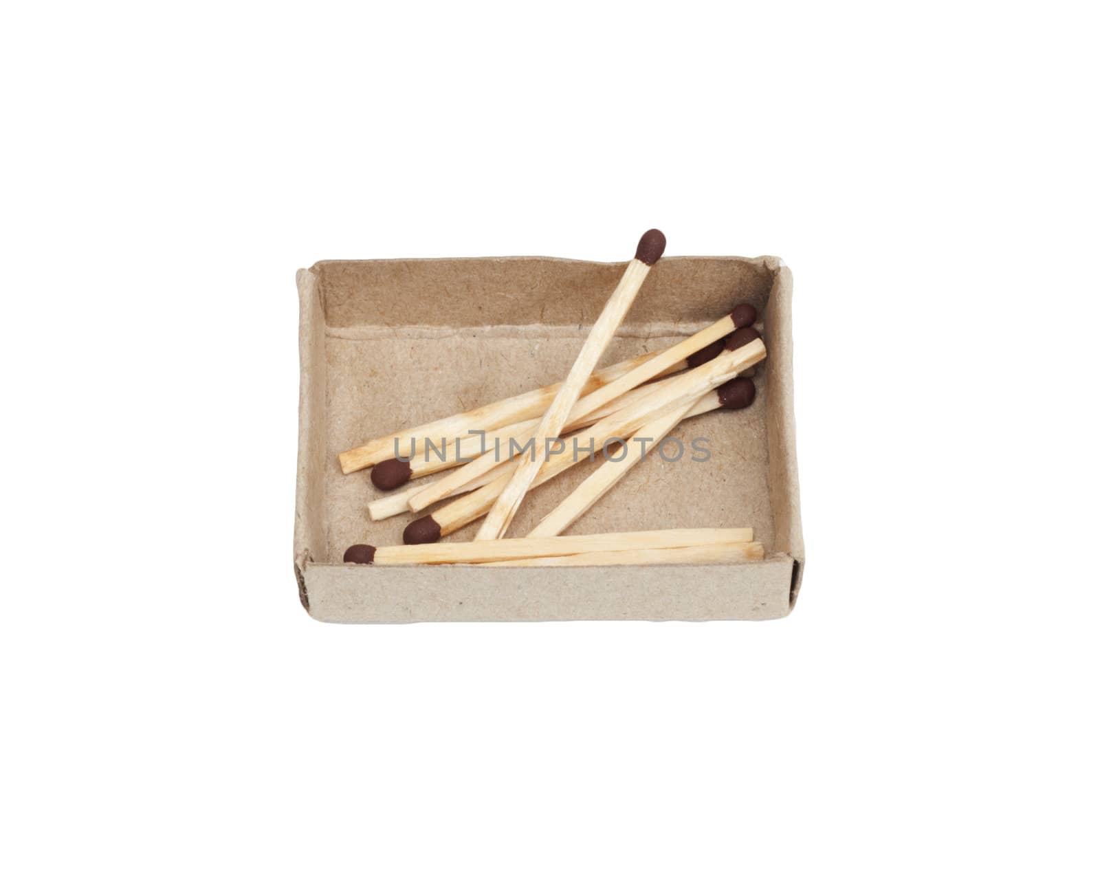 matches in a box on a white background