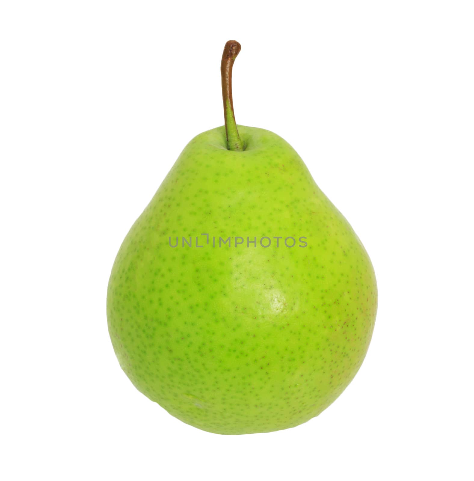 green pear on white background by schankz