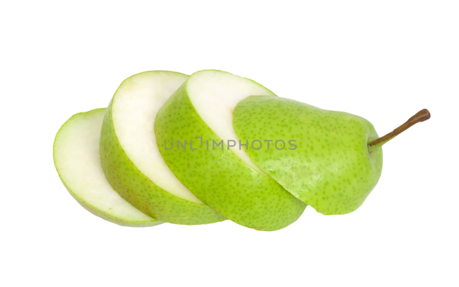 sliced ​​pear isolated on white background by schankz