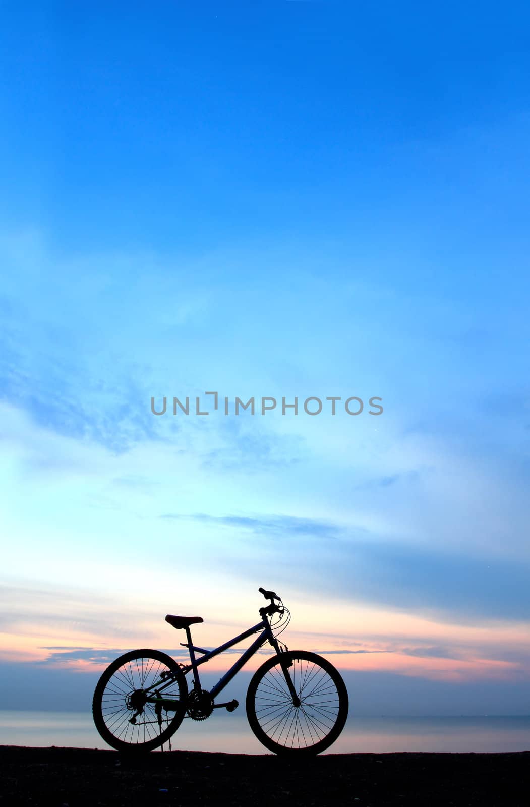 Silhouette of a Bike on the Beach  by rufous