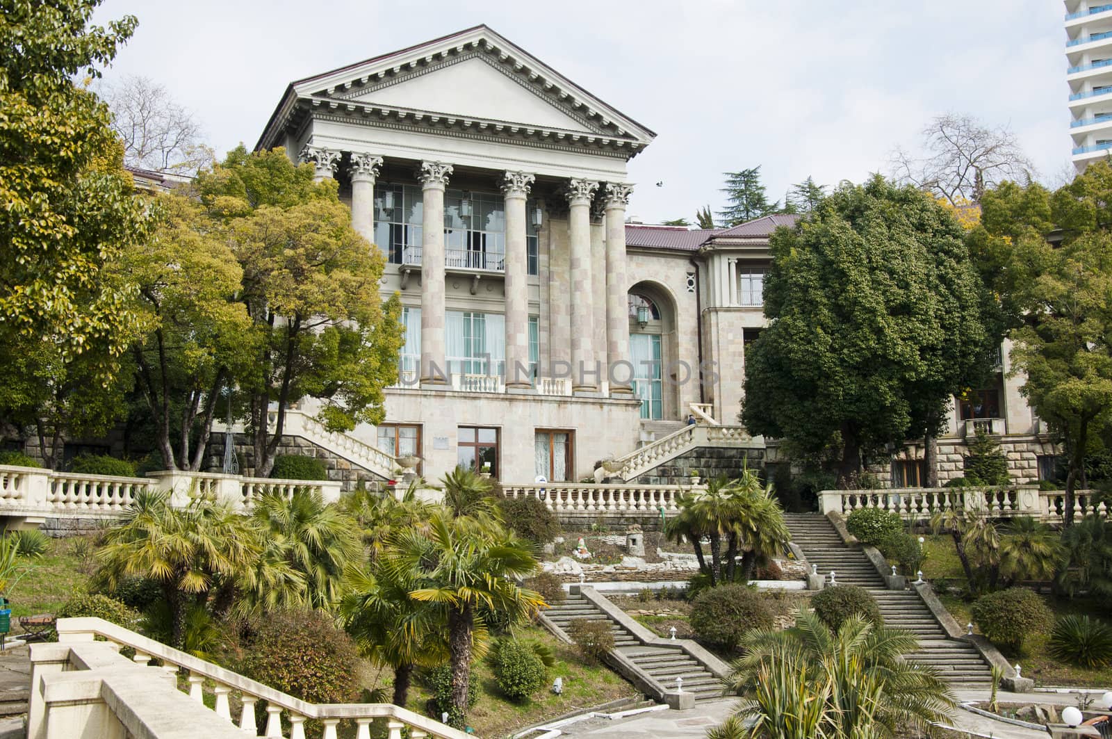 The monument of architecture of the Stalin era. Sanatorium Metalurg. Sochi