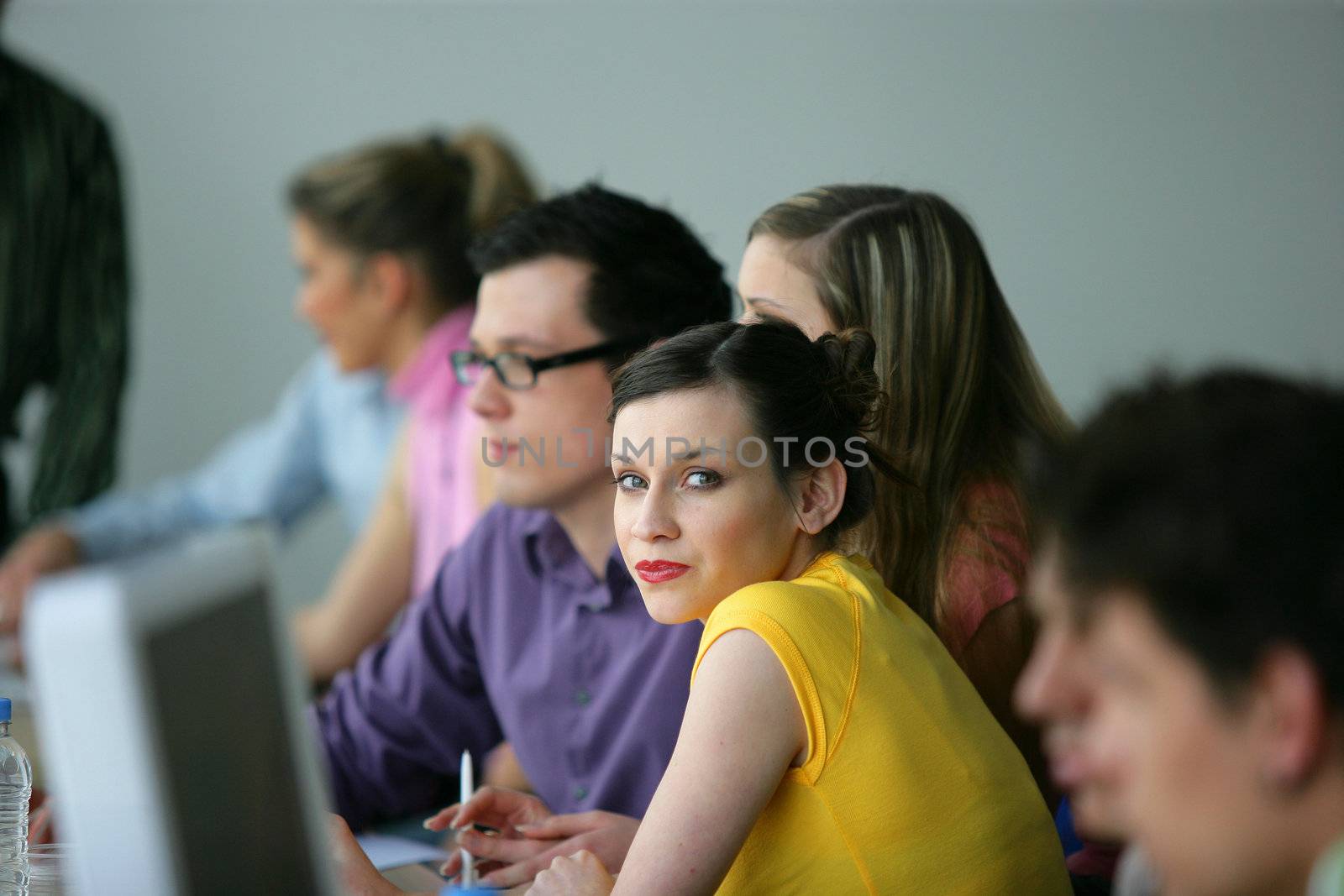 Students in computer class