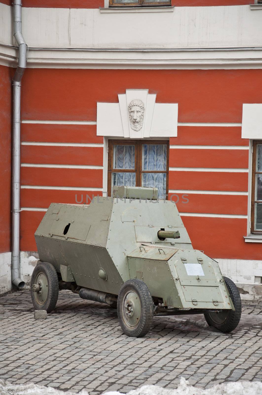 armored truck during historical reenactment of WWII