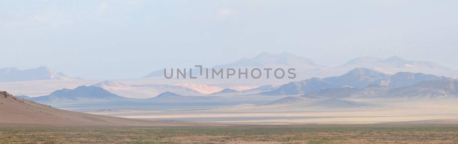 Panorama from four photos of the Namib near Aus, namibia