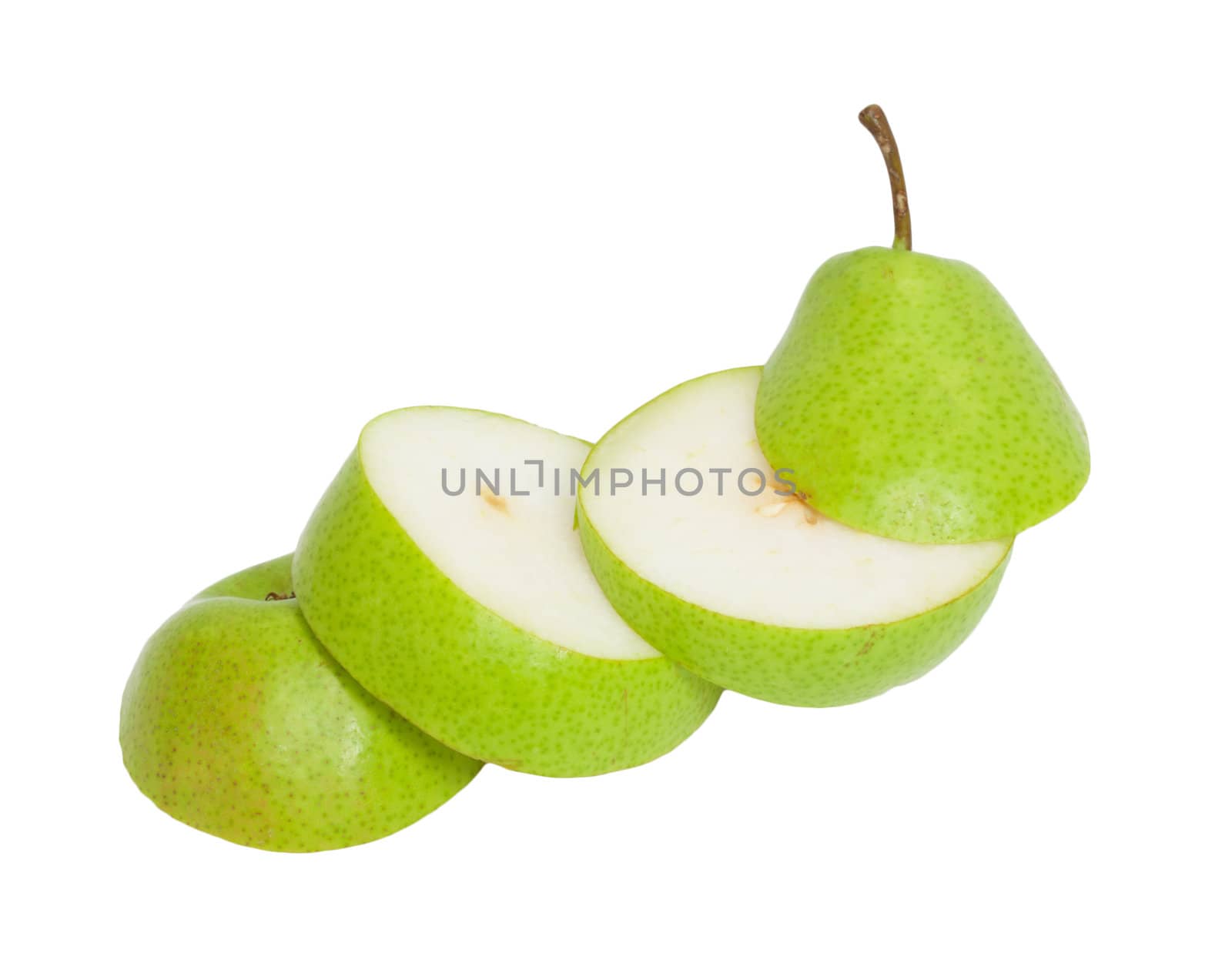 sliced ​​pear isolated on white background by schankz