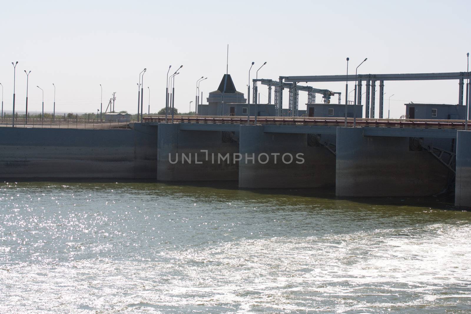 dam on the Syr Darya River. Kazakhstan by schankz