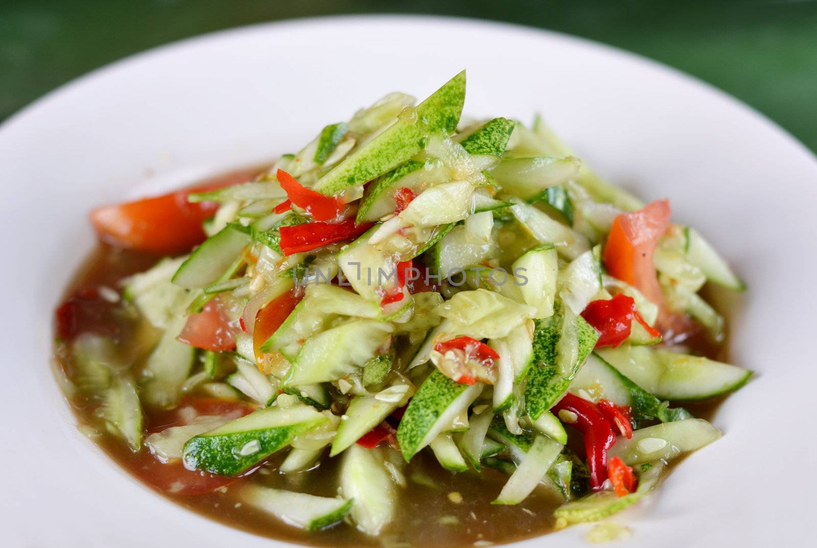 String bean spicy salad , thai spicy salad