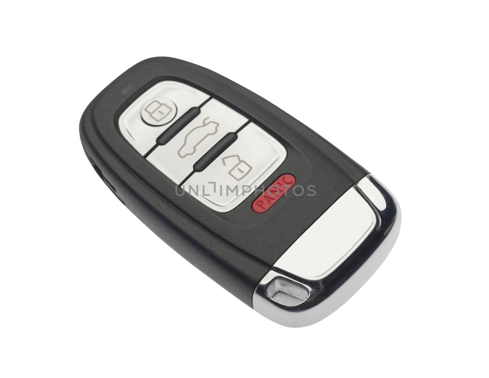 Car key solely electronic with no metal insert, isolated