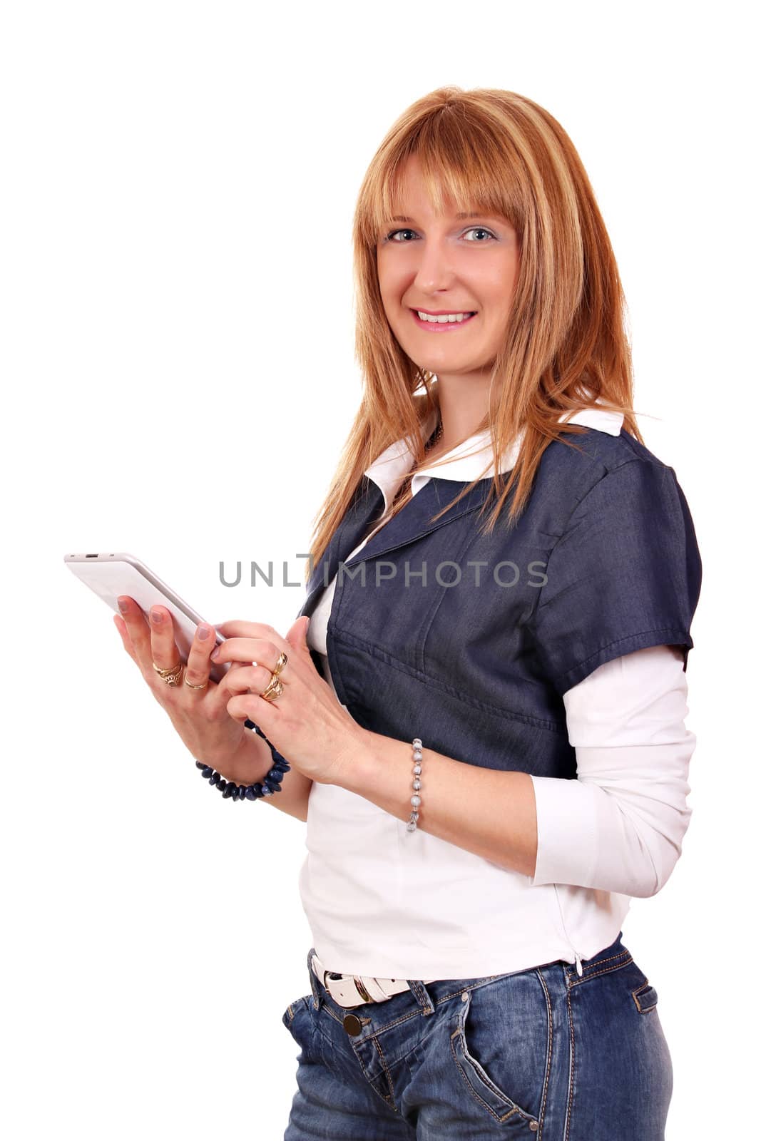 beautiful girl with tablet pc