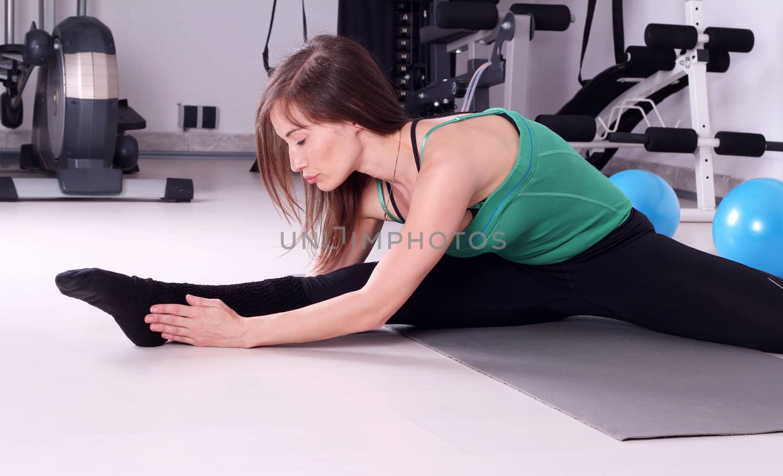 girl stretching fitness exercise
