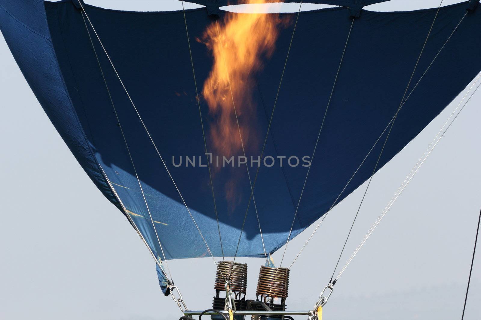hot-air ballon preparing for flight