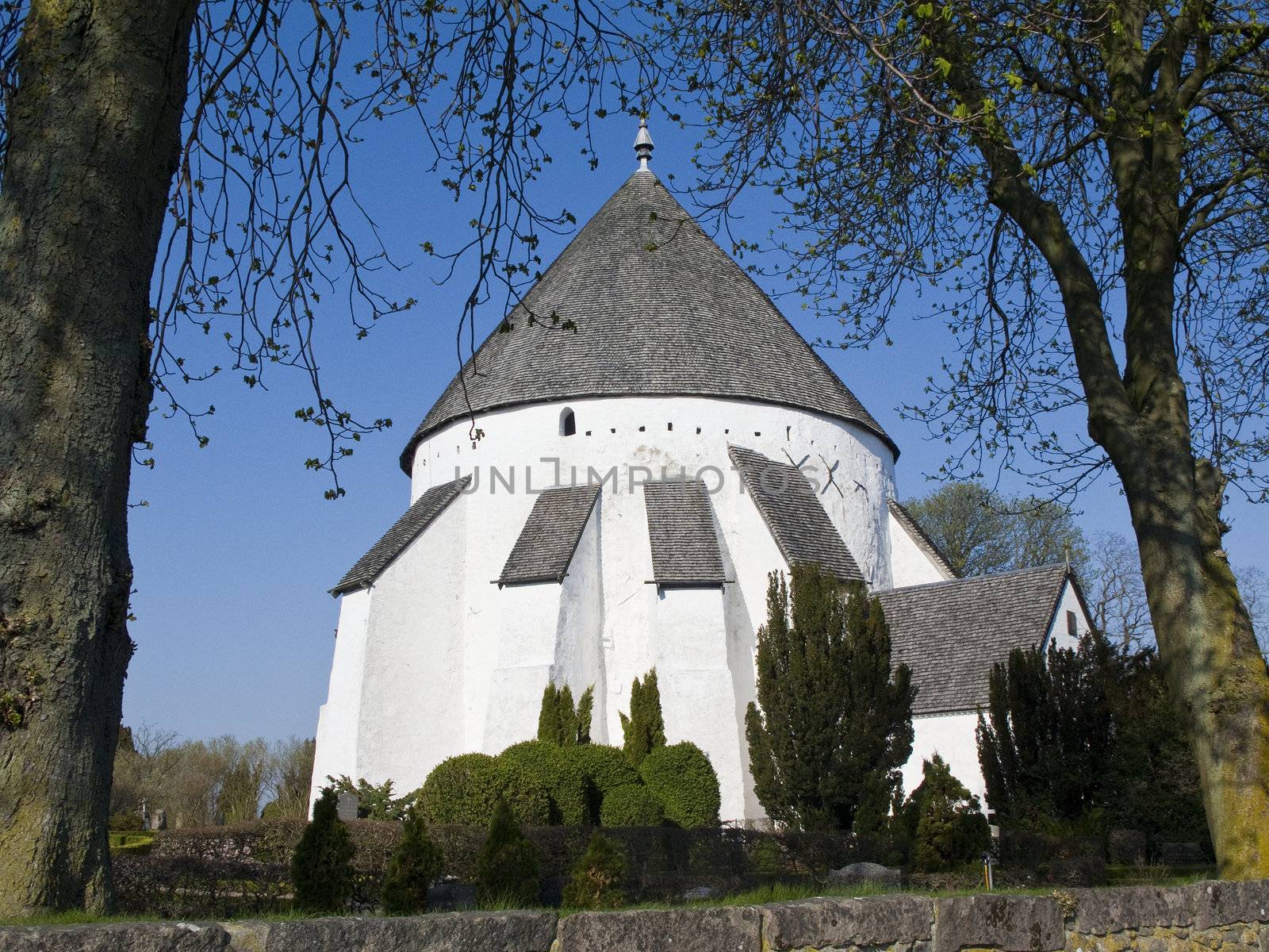 osterlars kirke, round church on bornholm island, denmark