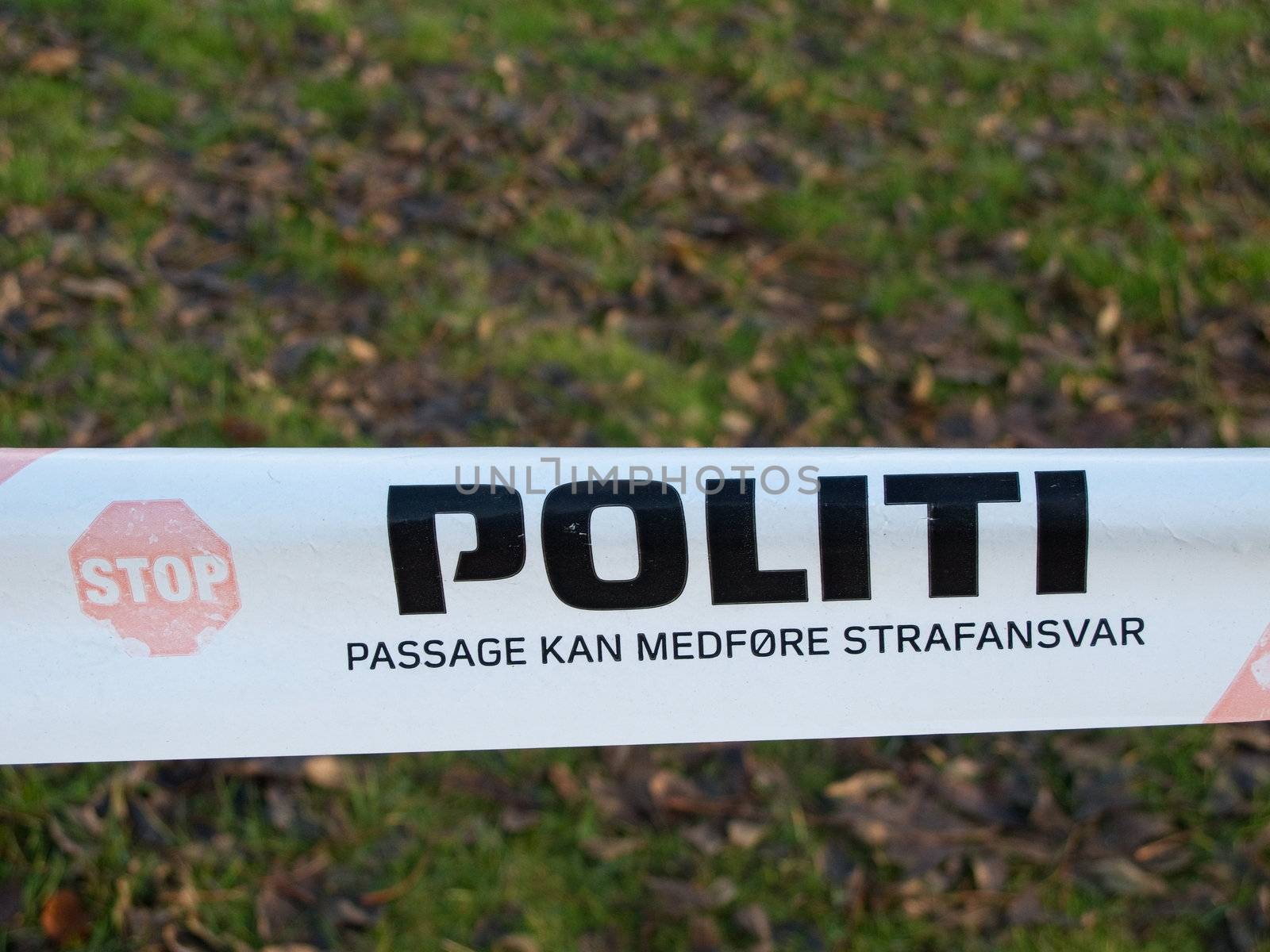 Danish police barrier sign by Arrxxx