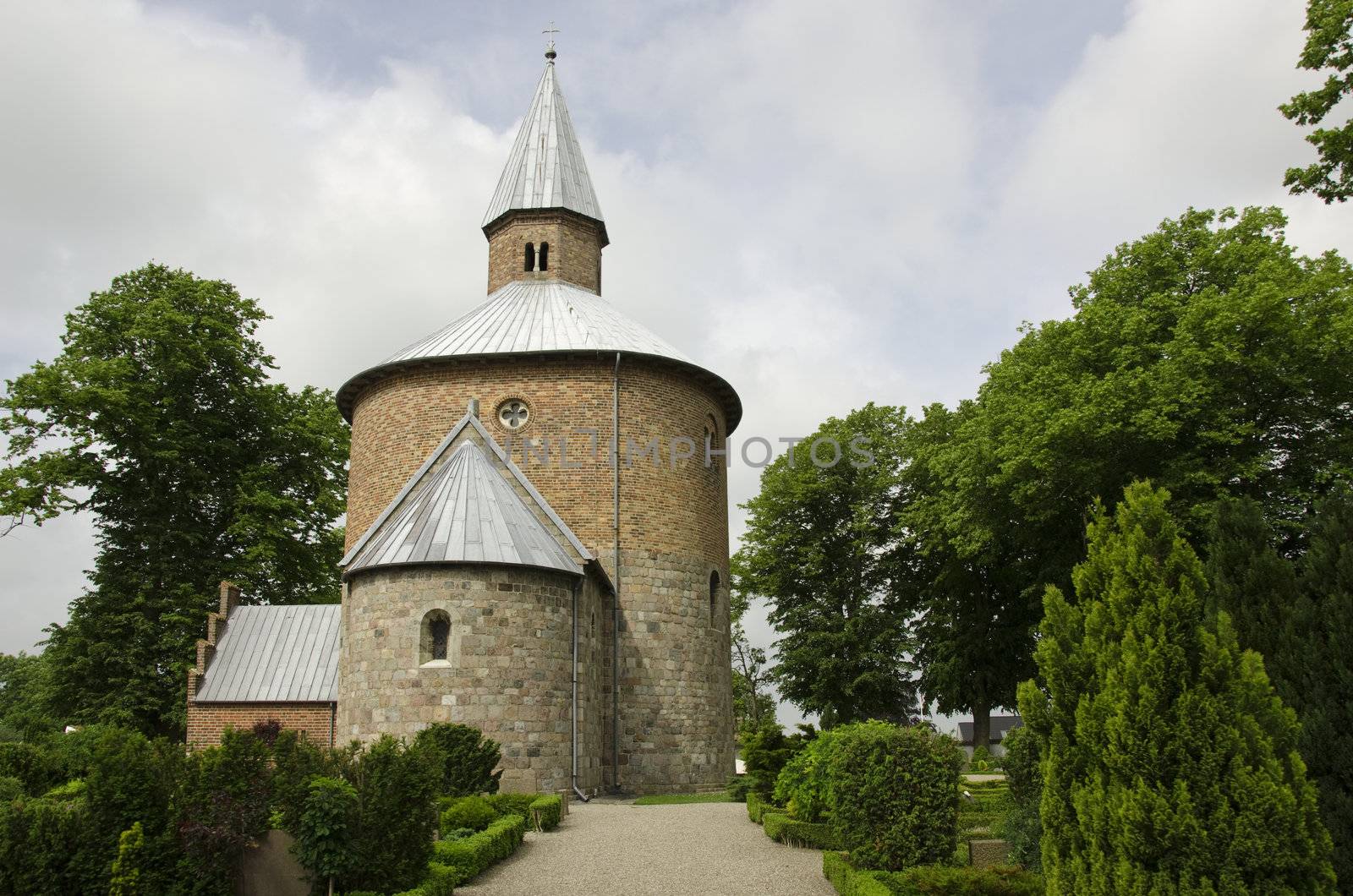 round church (rundkirke) of Bjernede, Denmark, famous church from the middle ages