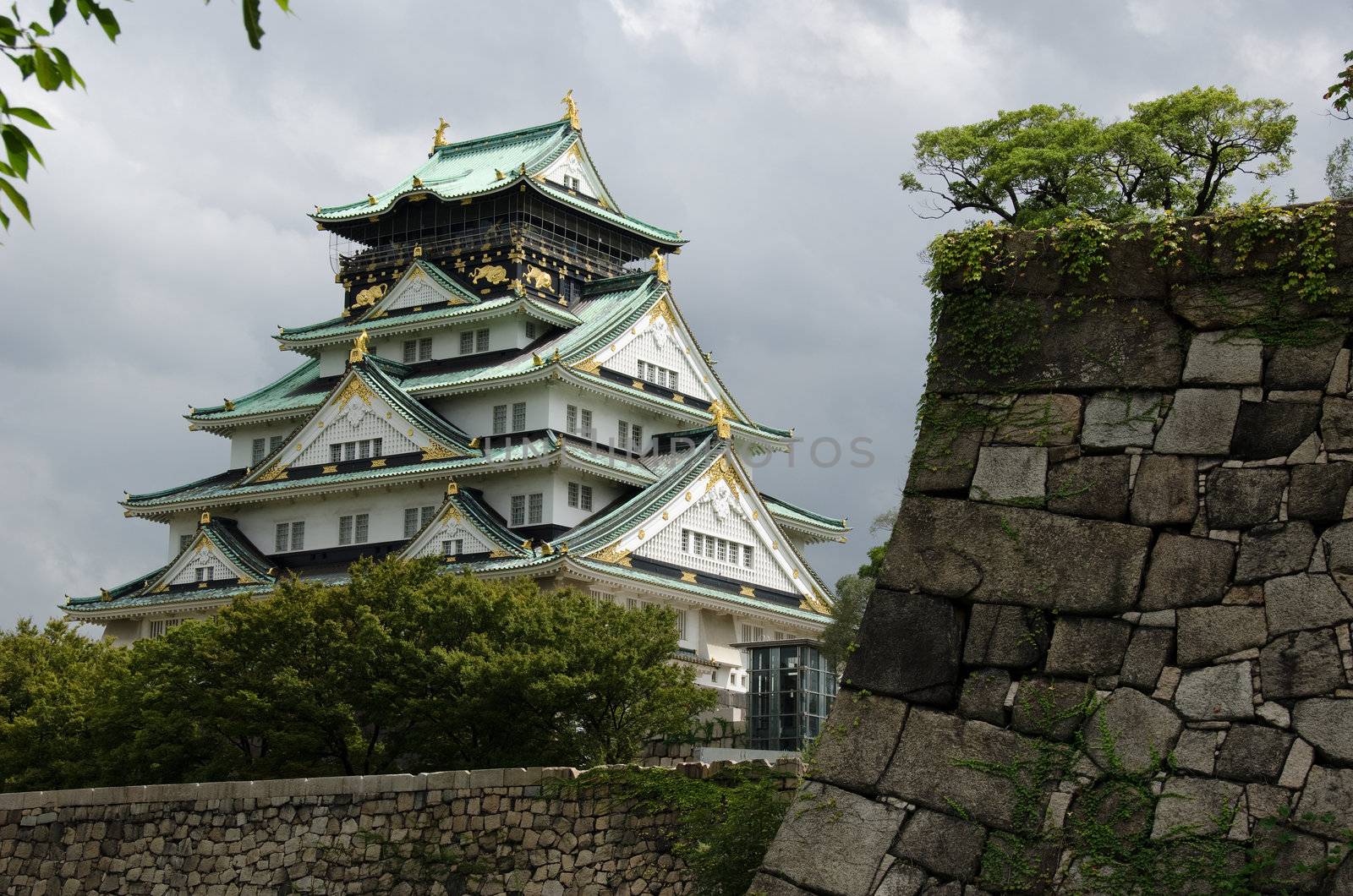 The Osaka castle, one of the most famous castles of Japan