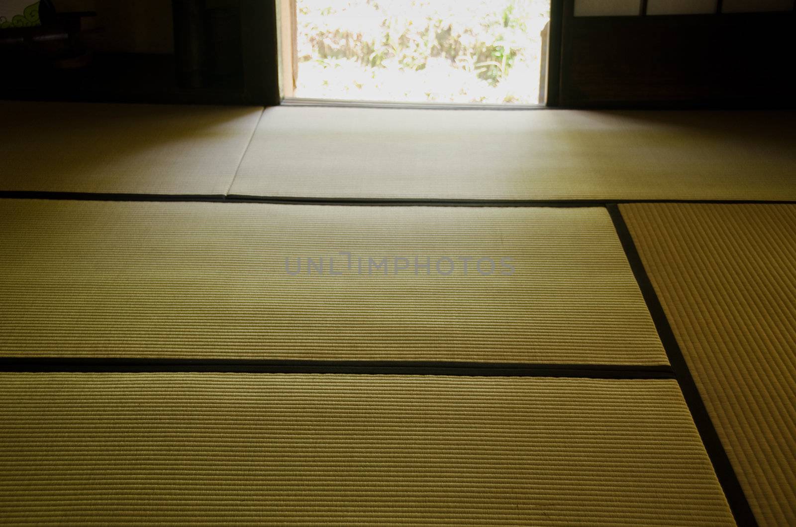 Tatami mats in the tatami room of a japanese house