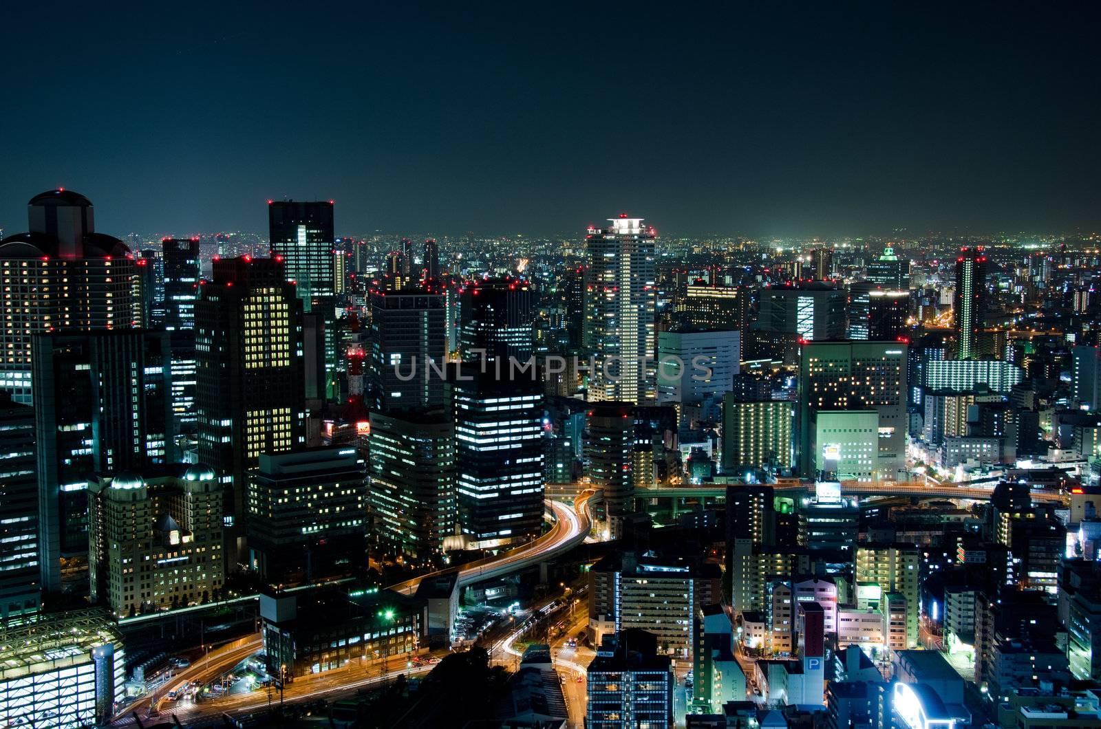 Osaka Skyline at night by Arrxxx