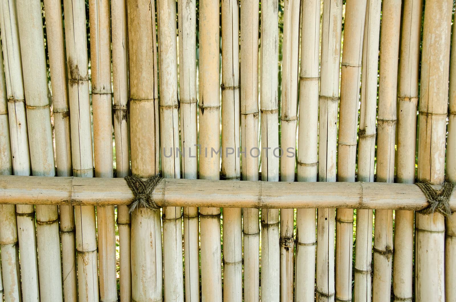 Fence made of bamboo sticks, background natural material