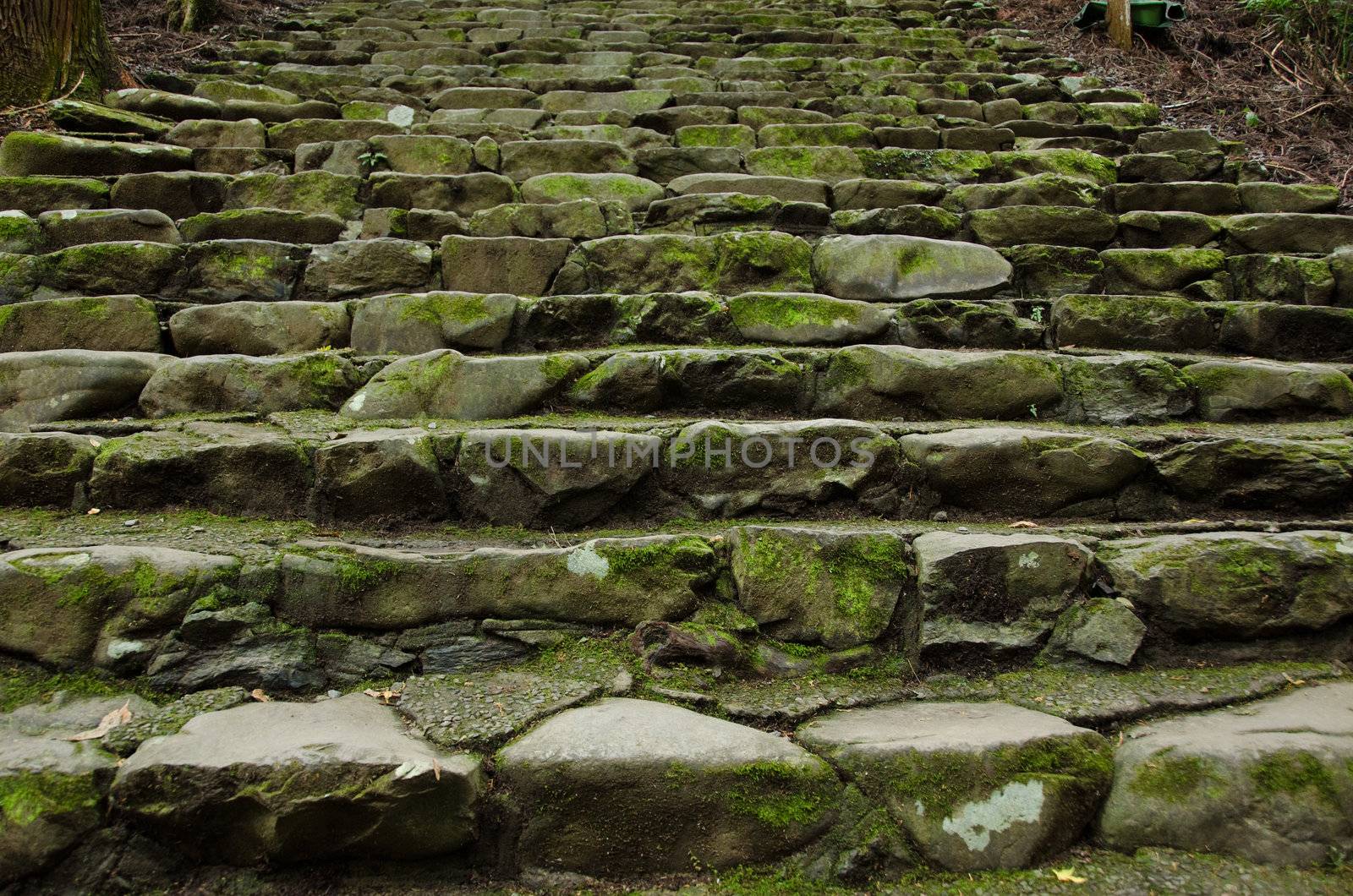 Background pattern of old stone stairs leading upwards
