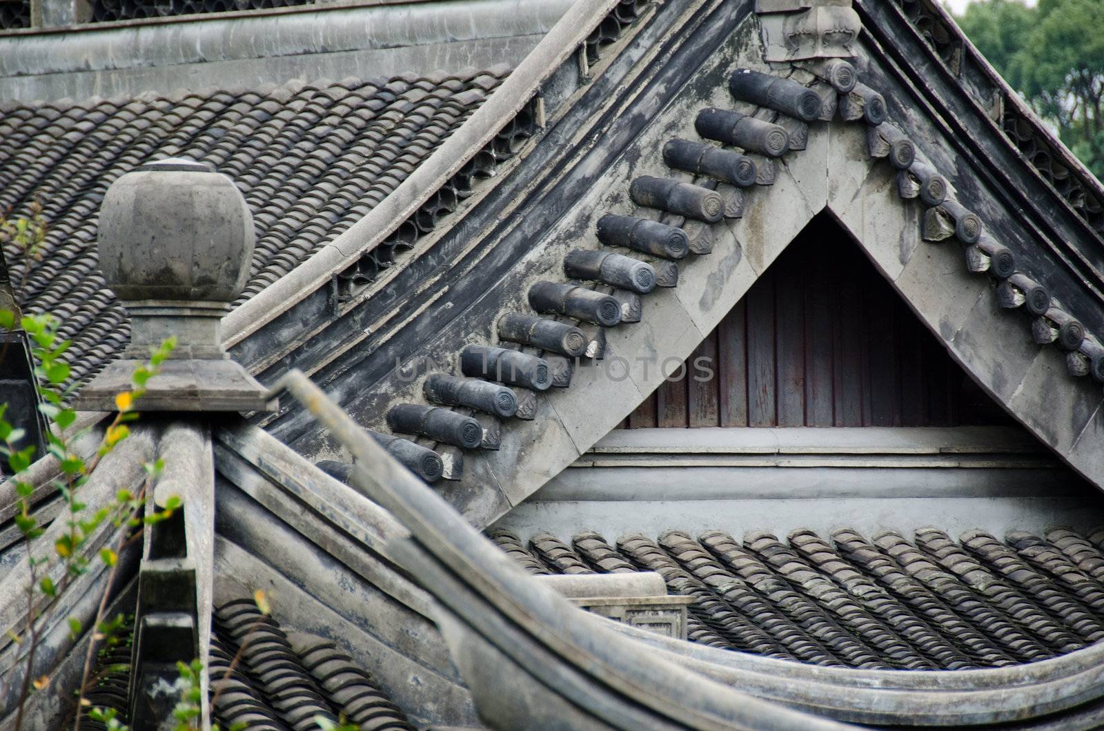 Grey background of traditional japanese roof architecture