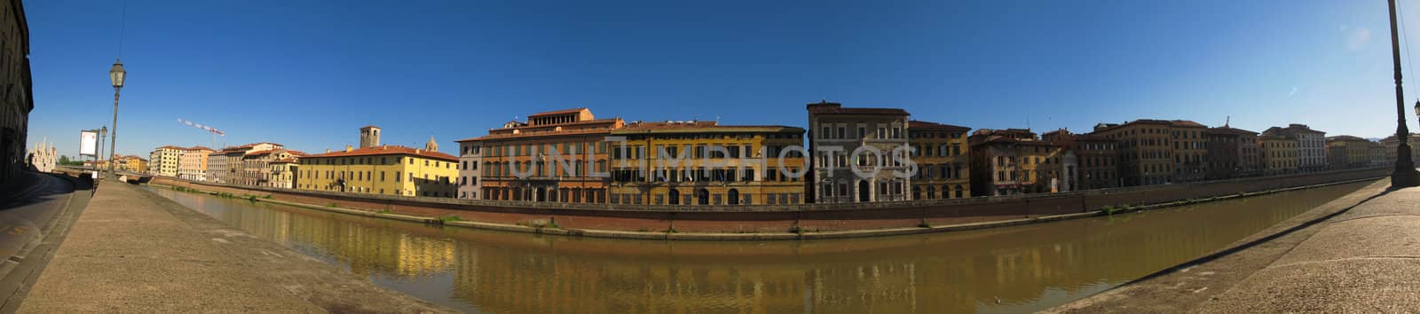 Pisa panoramic view across river Arno by Arrxxx