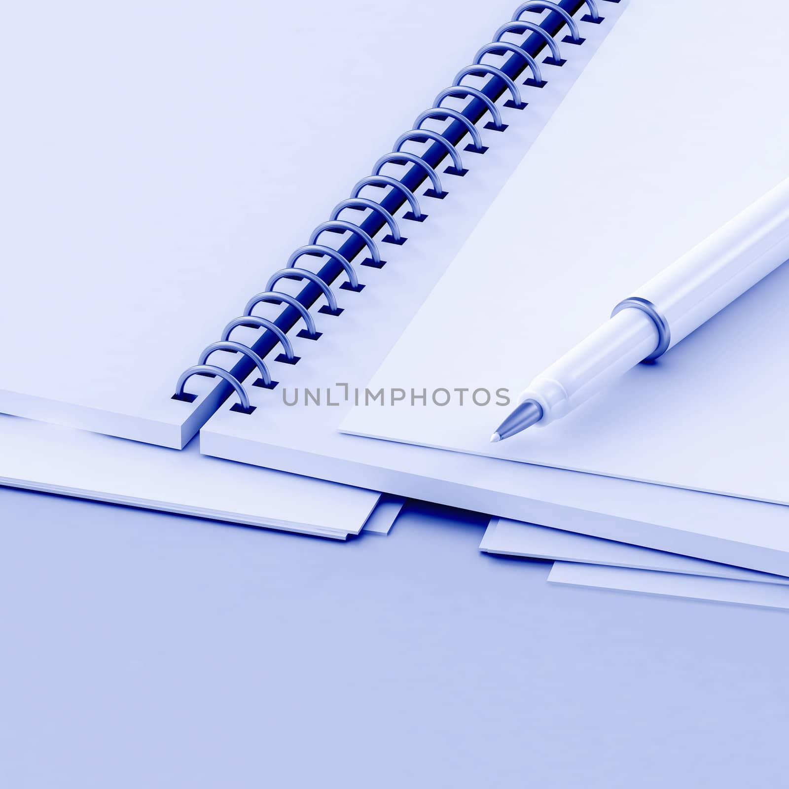modern beautiful pen and paper in light tones for design and backdrop use